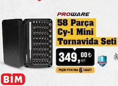 PROWARE 58 PARÇA CY-1 MİNİ TORNAVİDA SETİ